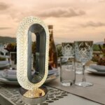 چراغ رومیزی مدل کریستال بیضی کد 404053 - Image 8