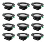 هالوژن 9 وات پارس شعاع توس مدل سولاریس بدنه مشکی بسته 12 عددی