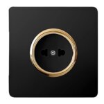 پریز صنایع آسیا الکتریک مدل کریستال BLK-GLD - Image 2