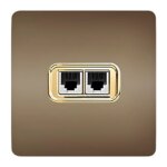 پریز تلفن دوقلو صنایع آسیا الکتریک مدل کریستال BEI-GLD - Image 2