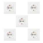 پریز برق ارت محافظ دار دلند مدل آسا بسته 5 تایی - Image 2